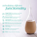 Raindrop 2.0 Nebulizing Diffuser for Essential Oil Aromatherapy Light-Colored Wood Base