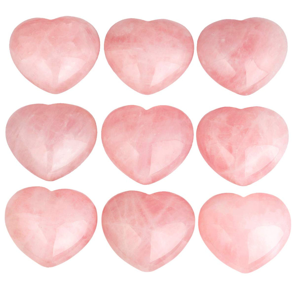 mookaitedecor Healing Crystals Rose Quartz Heart Love Worry Palm Stone Reiki Balancing 1.6 Inch