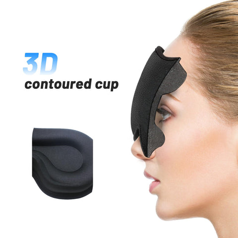 Sleep Mask for Side Sleeper, Upgraded 3D Contoured Cup Eye mask Blindfold for Man Women, Block Out Light, Eye mask with Adjustab