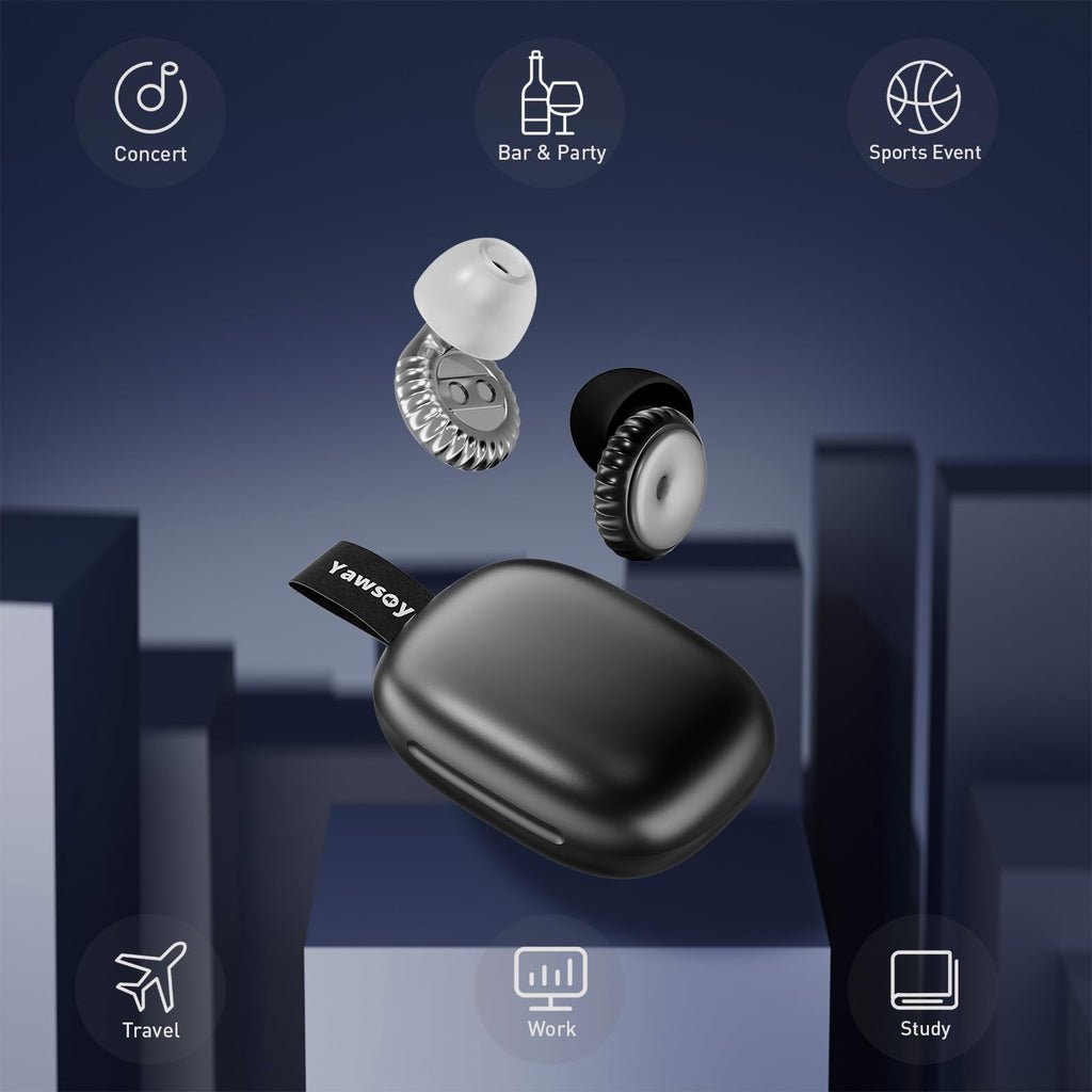 Yawsoy Concert Ear Plugs, 2 Pairs Silicone Reusable Soft High Fidelity Noise Cancelling Ear Plugs for Concerts, Festival, Sleep,