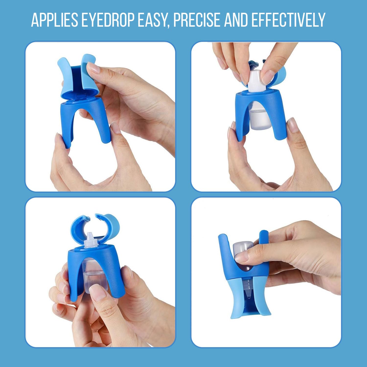 Eyedrop Bottle Guide Aid Dispenser, Reusable Eye Dropper Applicator, Eye Drop Helper for Accurate Delivery, Safe and Easy Eyecar