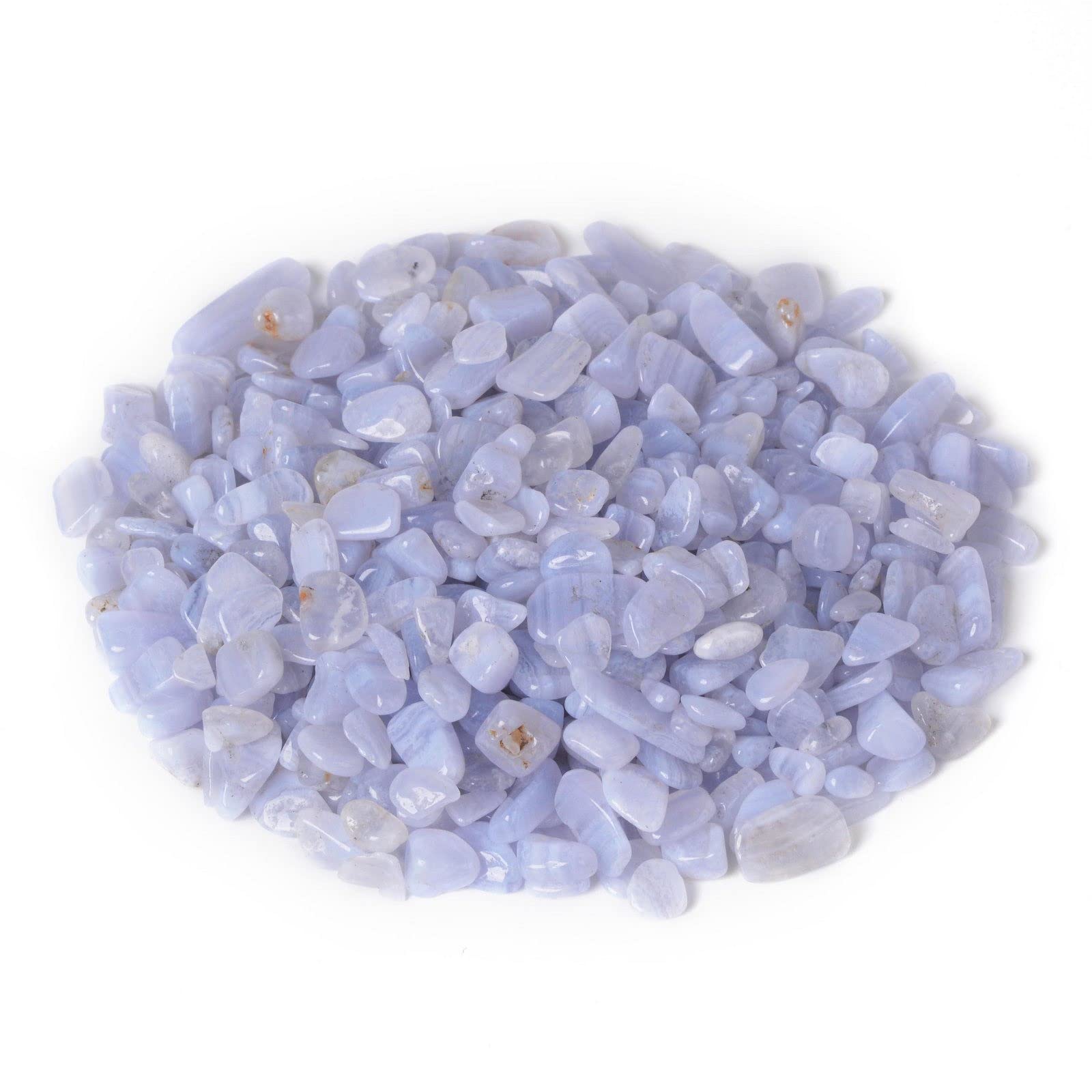 Justinstones Natural Blue Lace Agate Polished Chips Crushed Tumbled Stone Crystal Healing Embellishments 100 Grams