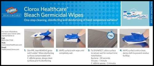 Clorox Healthcare Bleach Germicidal Individual Wipes, 50 Count (Package May Vary)