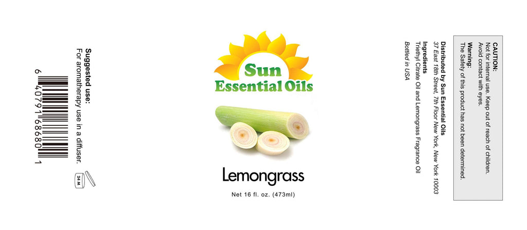 Sun Essential Oils - Lemongrass Essential Oil 16 oz for Diffuser, Hair & Skincare, Aromatherapy Massage, Humidifier, Candle, Soa