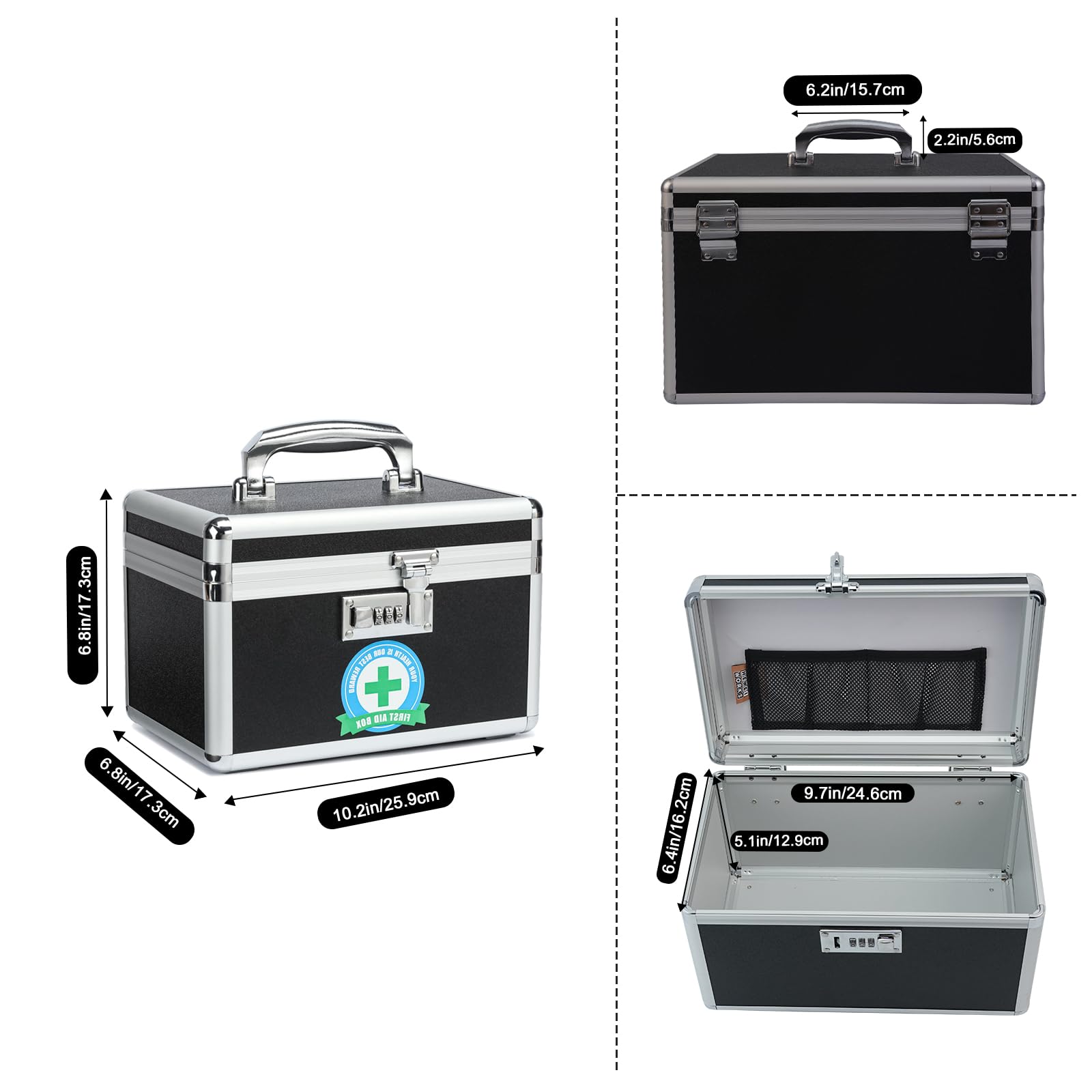 Medication Lock Box with Combination - Secure Medicine Organizer, Lockable Storage Box for Home & Outdoor