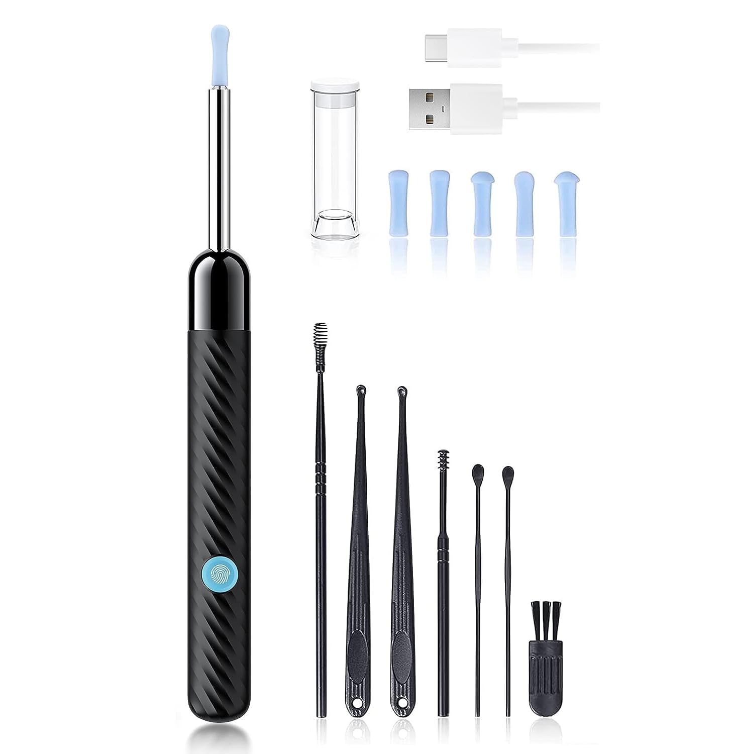 Ear Wax Removal Tool Camera - Ear Wax Removal Kit - Ear Cleaner with Camera - 1080P HD Ear Camera with 6 Ear Spoon - Christmas G
