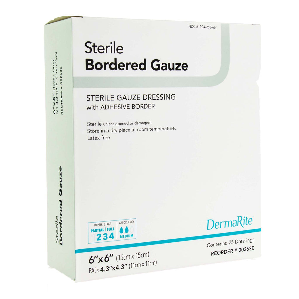 DermaRite Sterile Bordered Gauze Dressing with Adhesive Border