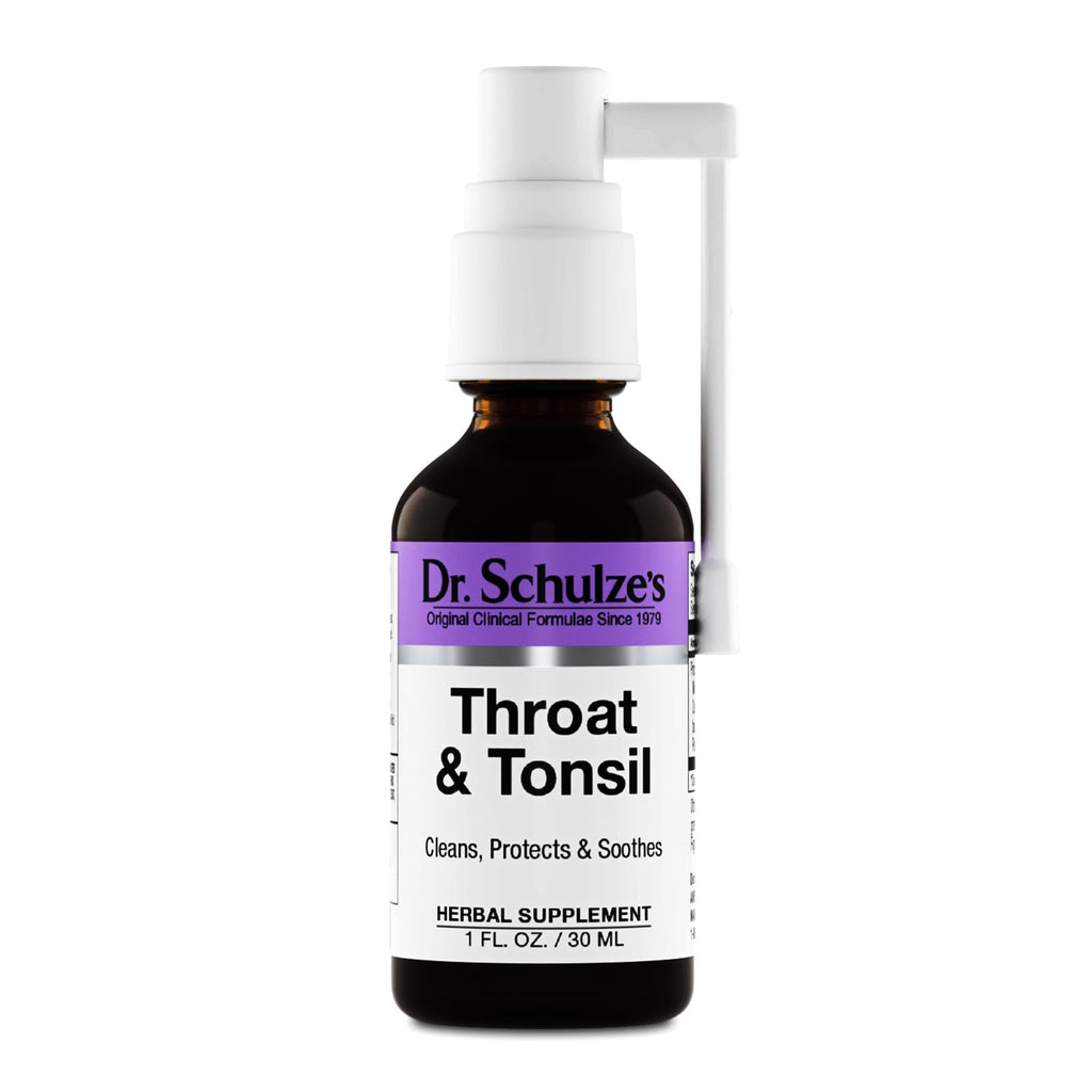 Dr. Schulzes Throat & Tonsil | Cool, Soothe & Protect | Herbal Supplement | Vegan & Kosher | Powerful & Effective | Easy Spray 