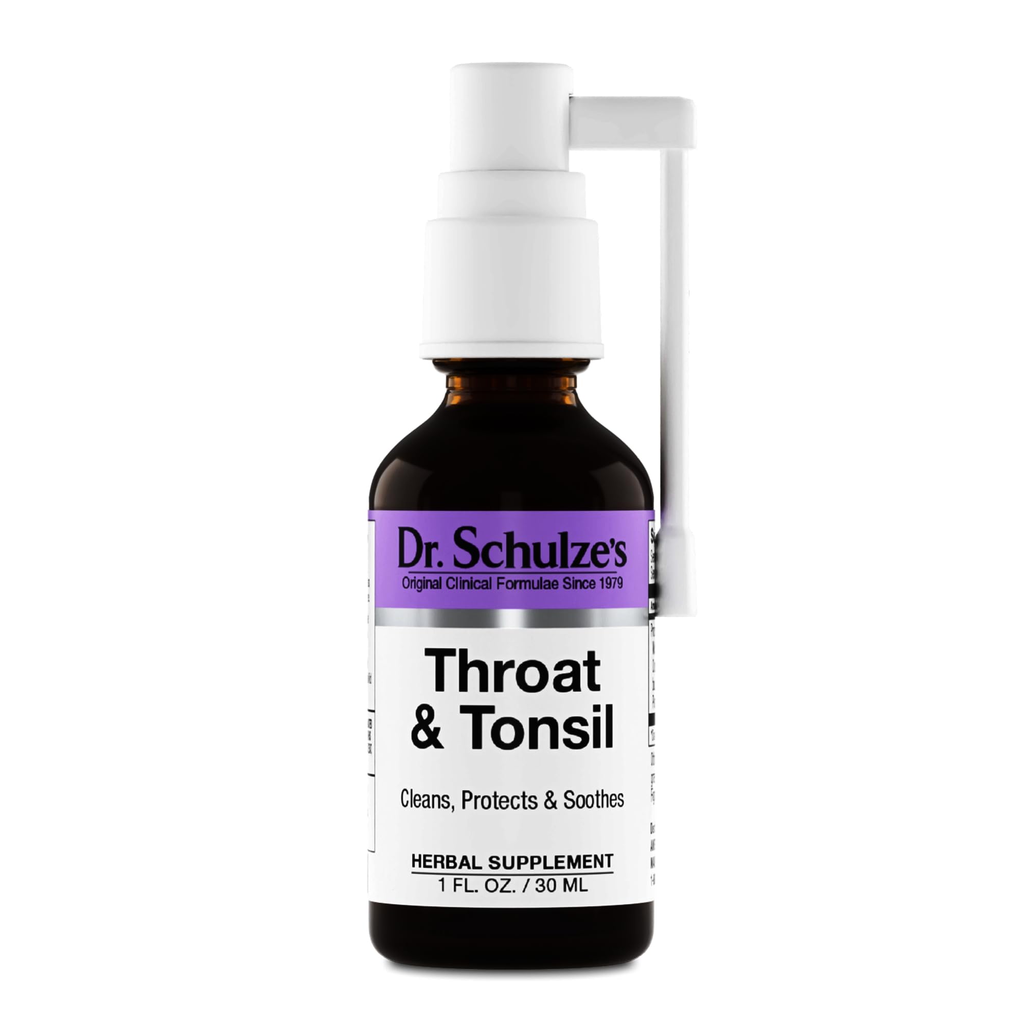 Dr. Schulzes Throat & Tonsil | Cool, Soothe & Protect | Herbal Supplement | Vegan & Kosher | Powerful & Effective | Easy Spray 