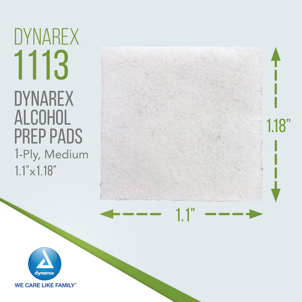 {S&L} Dynarex 1113 Alcohol Prep Pad Latex Free Sterile Medium (Set of 200)