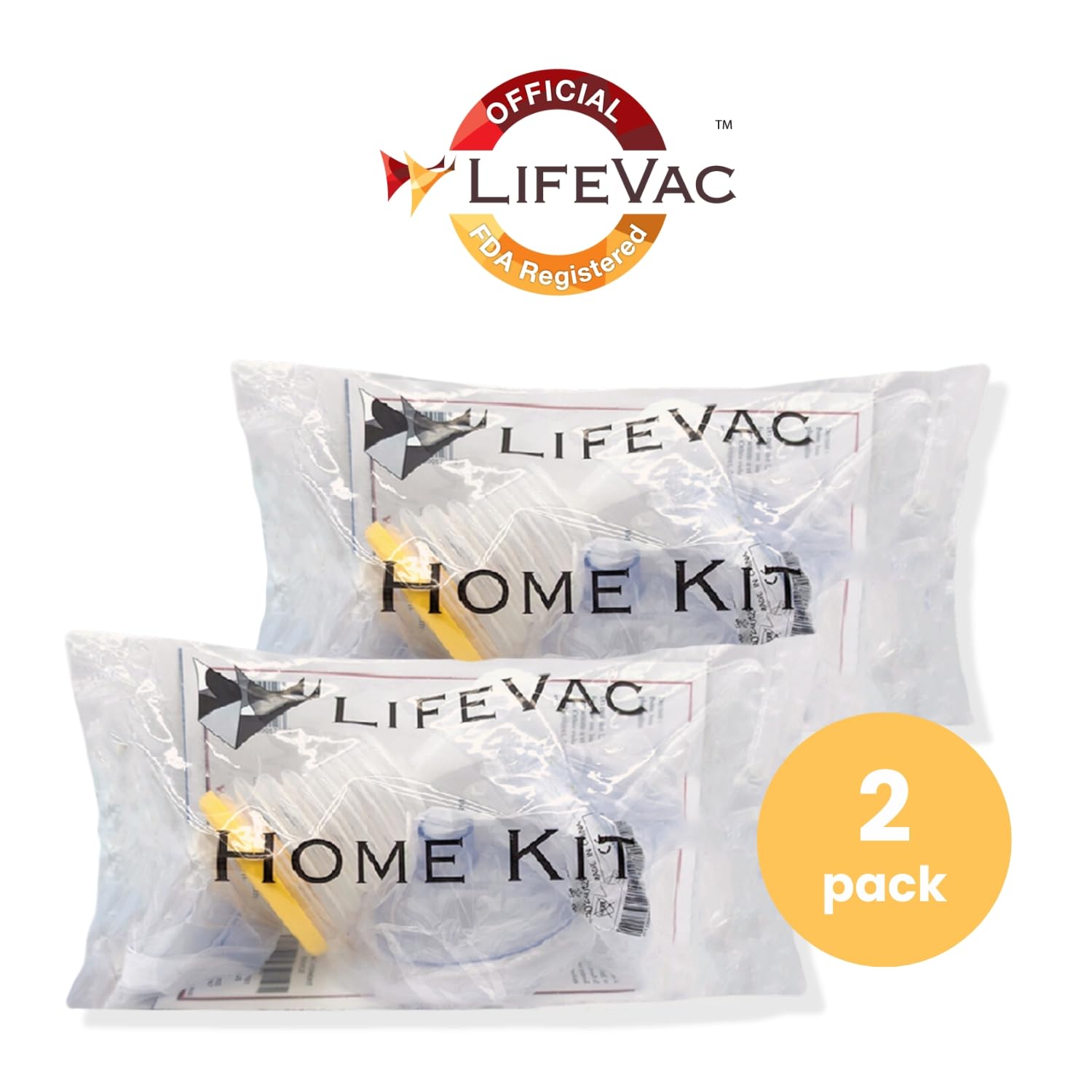 LifeVac Home Kit 2 Pack - Portable Suction Rescue Device, First Aid Kit for Kids and Adults, Portable Airway Suction Device for