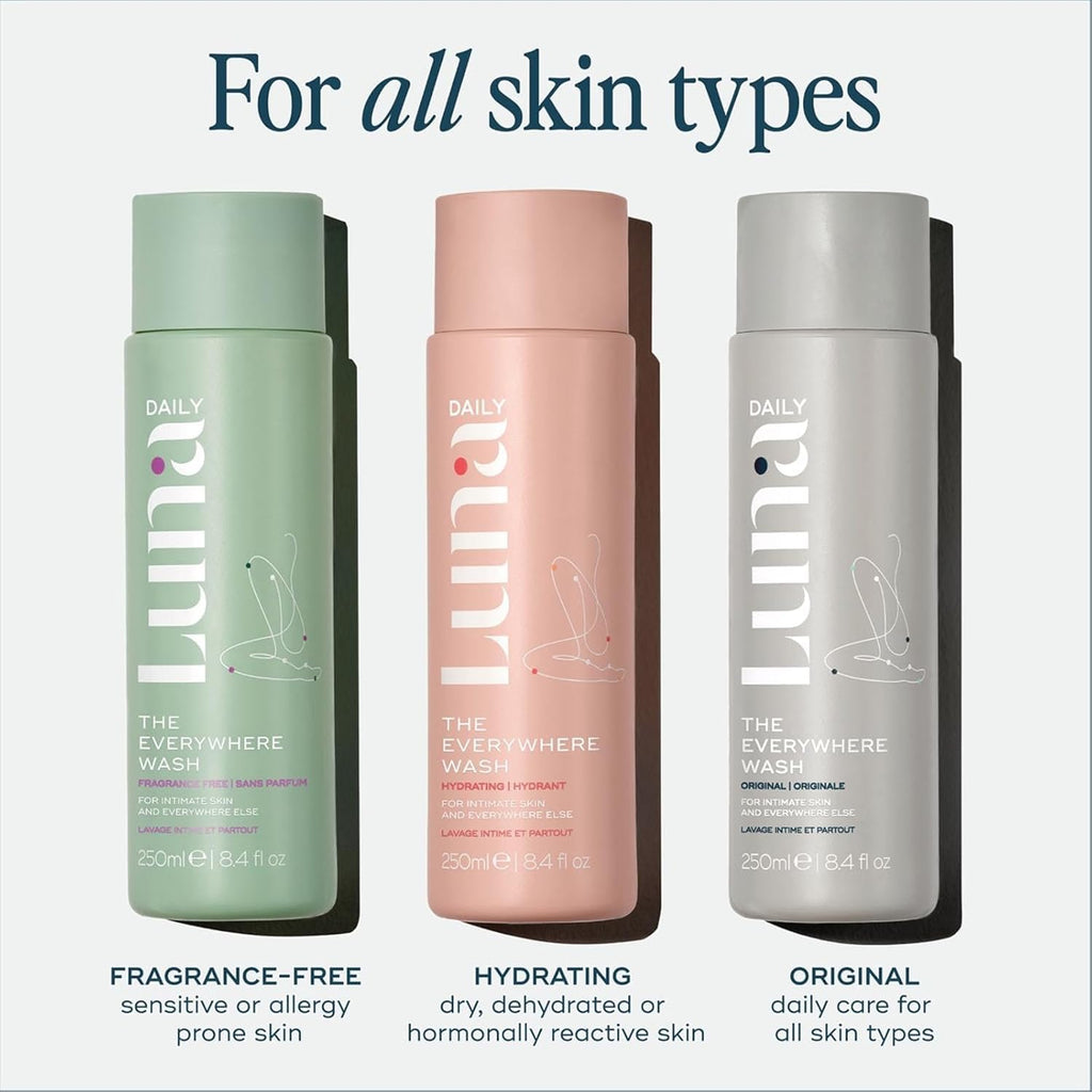 Luna Daily Hydrating Feminine Wash, Soft Cotten Scent | pH-Balanced Body Wash for Sensitive Skin | Moisturizing Daily Cleanser w