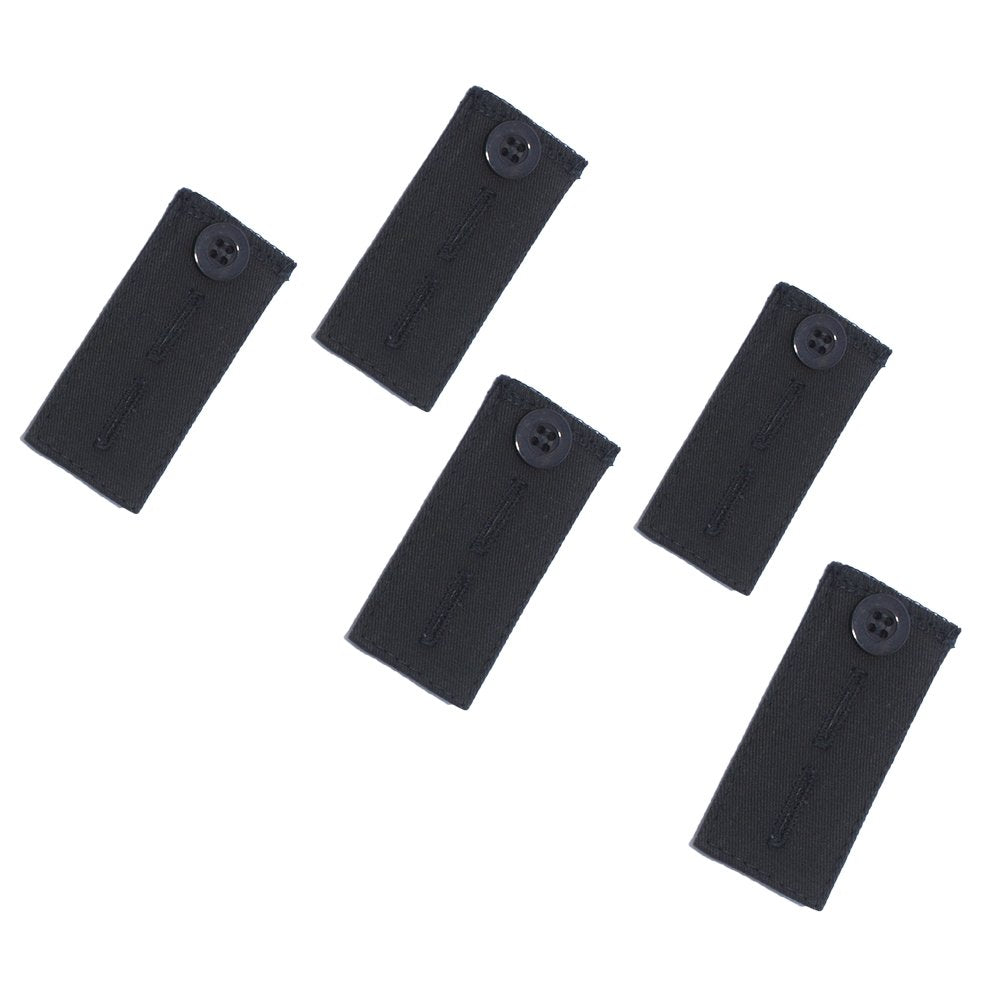 25-Pack Pant Waistband Extension - Adjustable Cotton Button (5 of Each: Black, Khaki, Navy Blue, Brown, Taupe Grey) - Instant Br