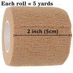 12 Pack 2 x 5 Yards Self Adhesive Elastic Bandage Wrap Stretch Self-Adherent Tape for First Aid,Sports, Wrist, Ankle (12 Colors)
