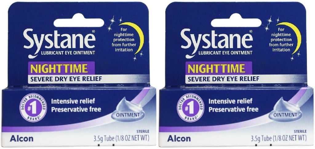 Systane Nighttime Lubricant Eye Ointment 3.5g Tube - Pack of 2
