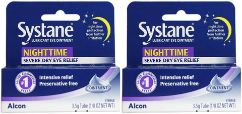 Systane Nighttime Lubricant Eye Ointment 3.5g Tube - Pack of 2
