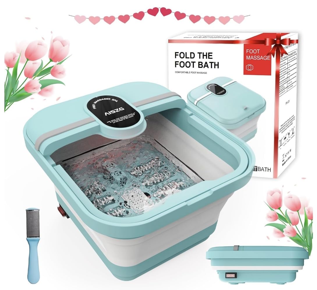 AISZG Foot Spa Massager with Heat - Foot Soaking Tub,Pedicure Foot Spa - Foot Bath Soak Tub for Stress Relief,Mothers Day Father
