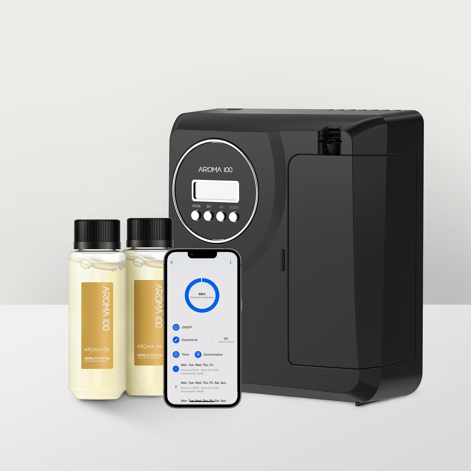 Waterless Diffuser for Essential Oil 2000sq.ft Coverage Nebulizer Nano Air Freshener Diffusers Smart Scent Aromatherapy Diffuser