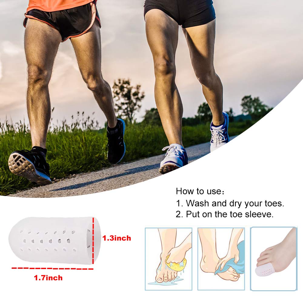 gel Toe caps Toe Protectors Breathable Toe Sleeves, New Material,for Blisters, corns, Hammer Toes, Toenails Loss, Friction Pain