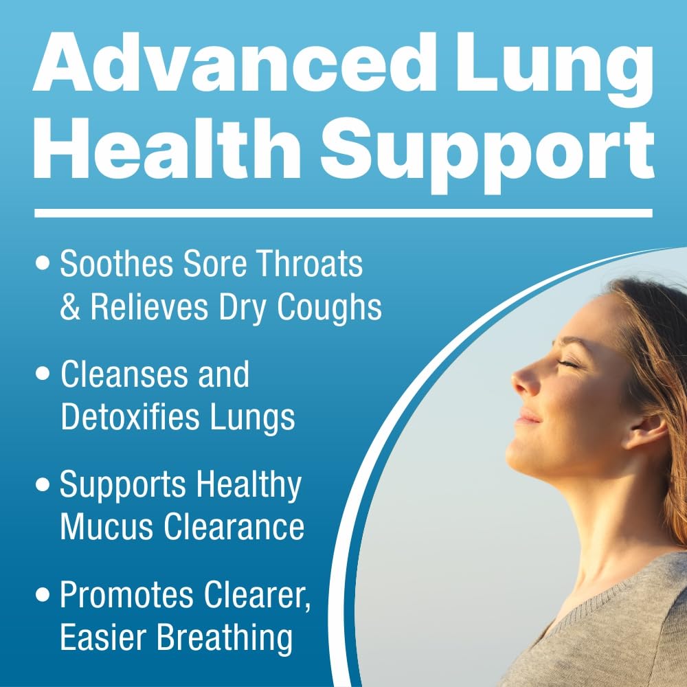 LUNG CLEAR PRO Lung Support Supplement Drops with Wild Mullein Leaf Extract for Lungs and Mucus Relief Support - 2 Fl oz - 6 Bot