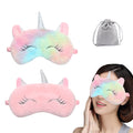 2 Pcs Cute Sleep Mask, Cartoon Eye Mask for Travel Nap Sleep Lunch Break Overnight Party, Soft Plush Blindfold Eye Covers for Wo