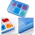 ZDQZC Portable Pill Organizer - Slim Pill Box for Purse or Travel, Compact Pill Case(6 Compartment,White)
