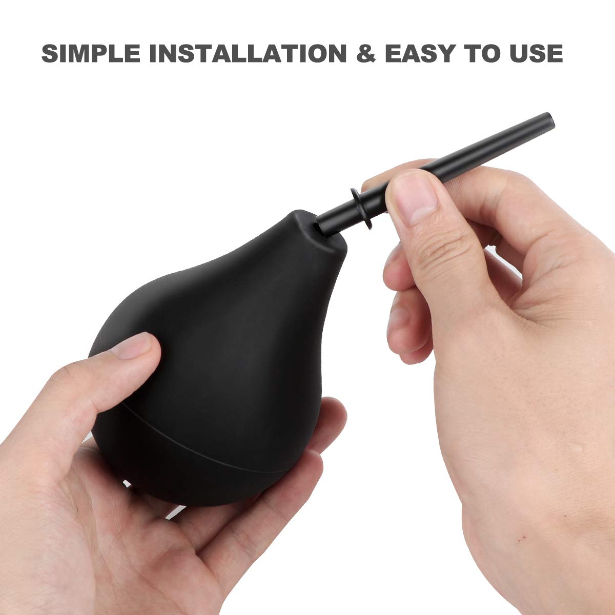 RANEU Enema Bulb Douche Enema Kit for Women & Men with 3 Nozzles & Lube