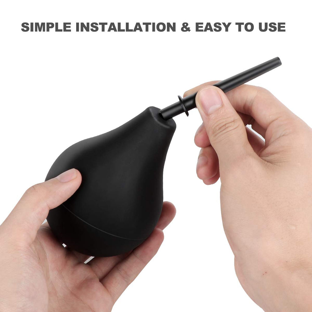 RANEU Enema Bulb Douche Enema Kit for Women & Men with 3 Nozzles & Lube