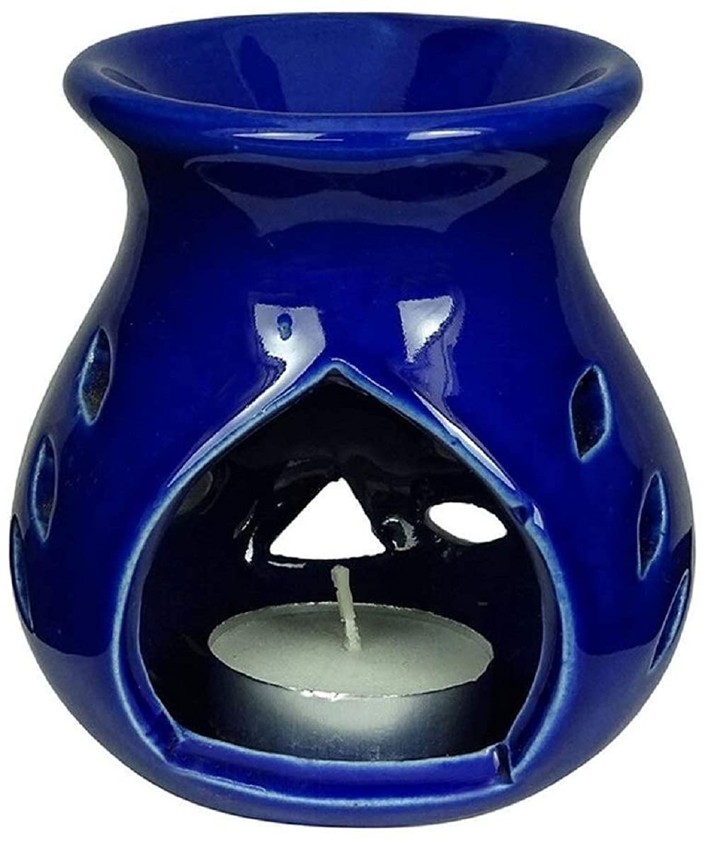 Mkd2 Rise Ceramic Candle Aroma Oil Burner Diffuser Lamp -Set of 6 (Blue) for Home Fragrance