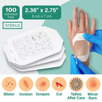 Everlit Care Transparent Film Dressing, Large Waterproof Adhesive Patch | Window Frame Wound Cover for Post Surgical Shower, IV