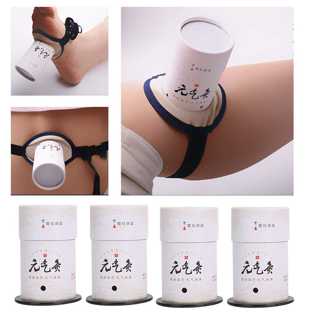 4pcs Smokeless Moxa Tube, Large Diameter Thickened Acupuncture Massage Moxibustion Roll Box, Acupuncture Cupping Tools