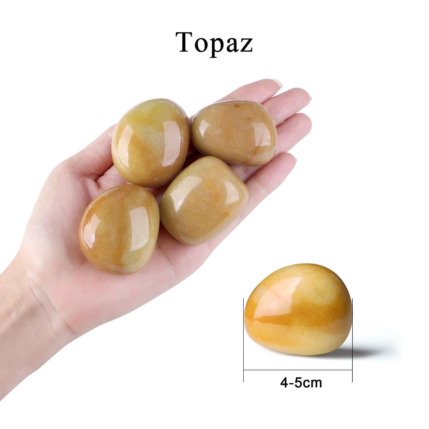 MAIBAOTA 1.6-2.0'' Topaz Crystal Large Reiki Natural Tumbled Polished Stones for Energy Witchcraft Therapy Meditation DIY Crysta