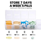 Sukuos Extra Large Weekly Pill Organizer, 7 Day Daily Pill Box Case Arthritis Friendly, Silkscreen Printed Medicine Container wi