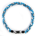 MapofBeauty 18 Fashion Three Braided Rope Sport Style Tornado Necklace (Azure Blue/White)