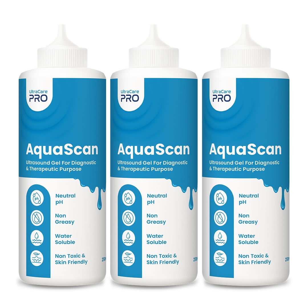 Ultracare Pro Aquascan Ultrasound Gel For Diagnostic And Therapeutic Purpose (Pack Of 3 Bottles)