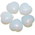 mookaitedecor Healing Crystals Opalite Heart Love Worry Palm Stone Reiki Balancing 0.9 Inch, Pack of 5