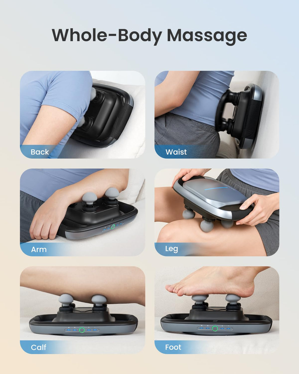 RENPHO Massage Gun Deep Tissue, Handheld Massager with Replaceable 4-Head and Plate, Muscle Percussion Massage Tool for Neck, Ba