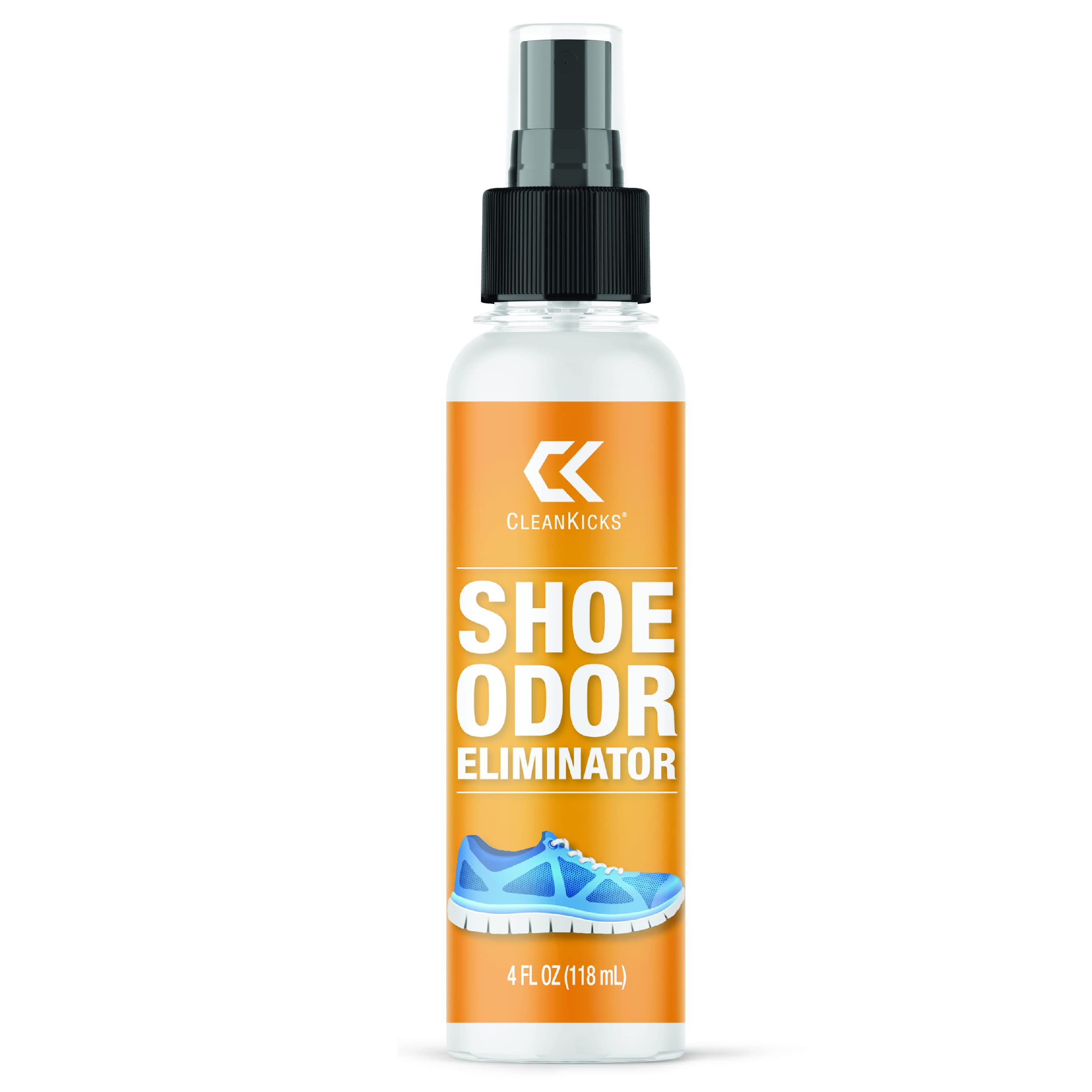 CleanKicks Odor Eliminator Spray, Deodorizes & Removes Bad Smells, Boots, Cleats, Sneakers, Easy to Store, 4oz Bottle
