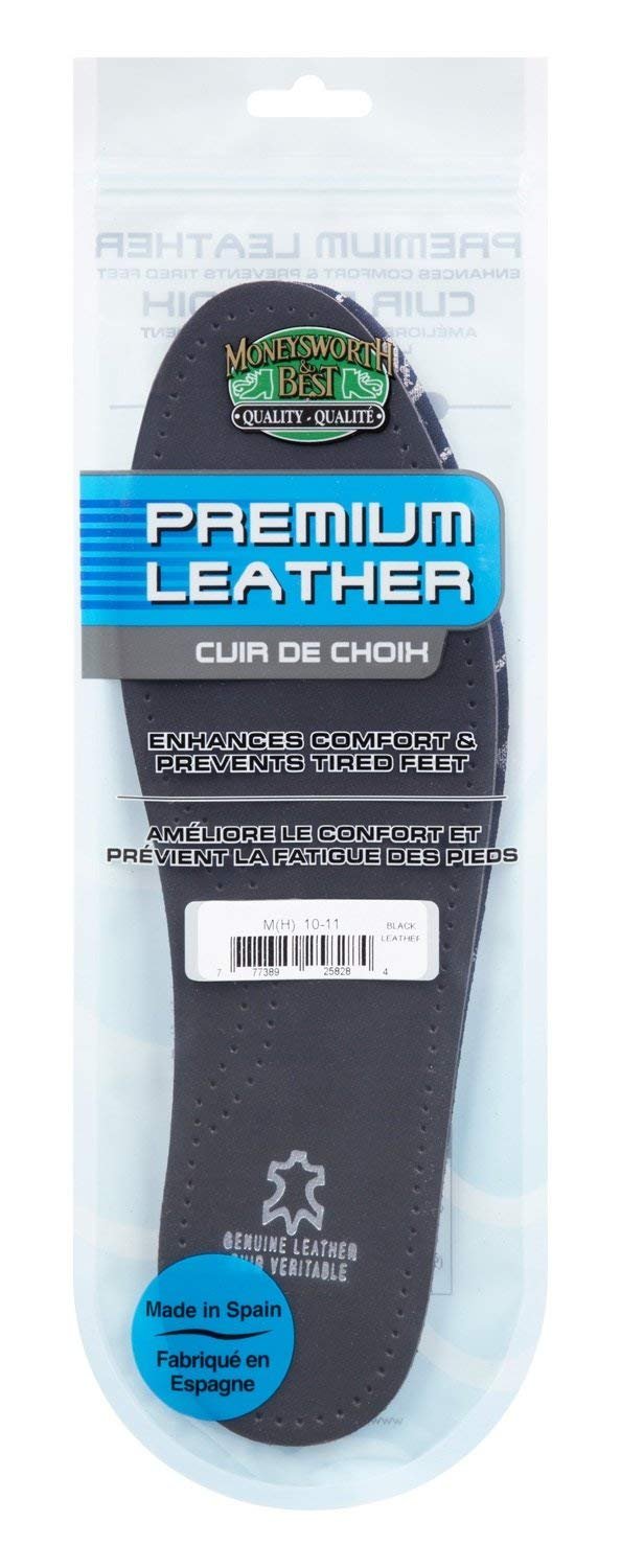 Moneysworth & Best Womens Leather Insole, Black, 6/7