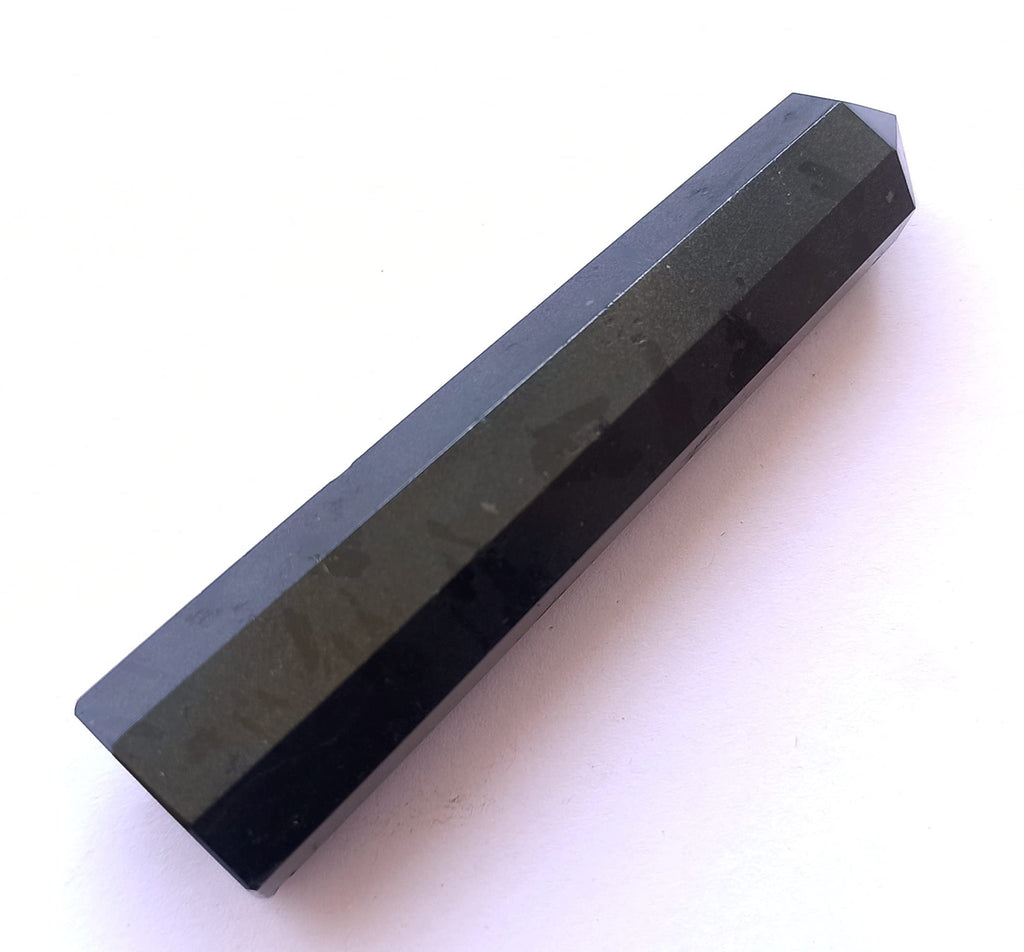 WholesaleGemShop-GEMSCITE 3 Inch Black Tourmaline Gemstones Obelisk Tower Jumbo Facet Aura Rock Crystal Natural Polished Earth W