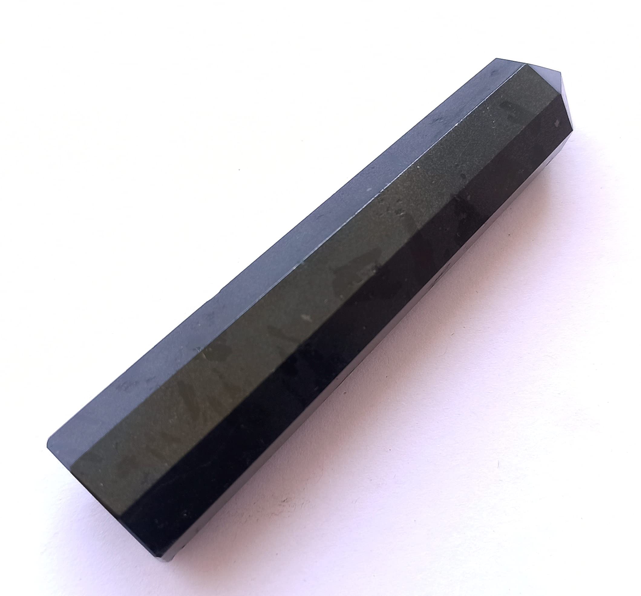 WholesaleGemShop-GEMSCITE 3 Inch Black Tourmaline Gemstones Obelisk Tower Jumbo Facet Aura Rock Crystal Natural Polished Earth W
