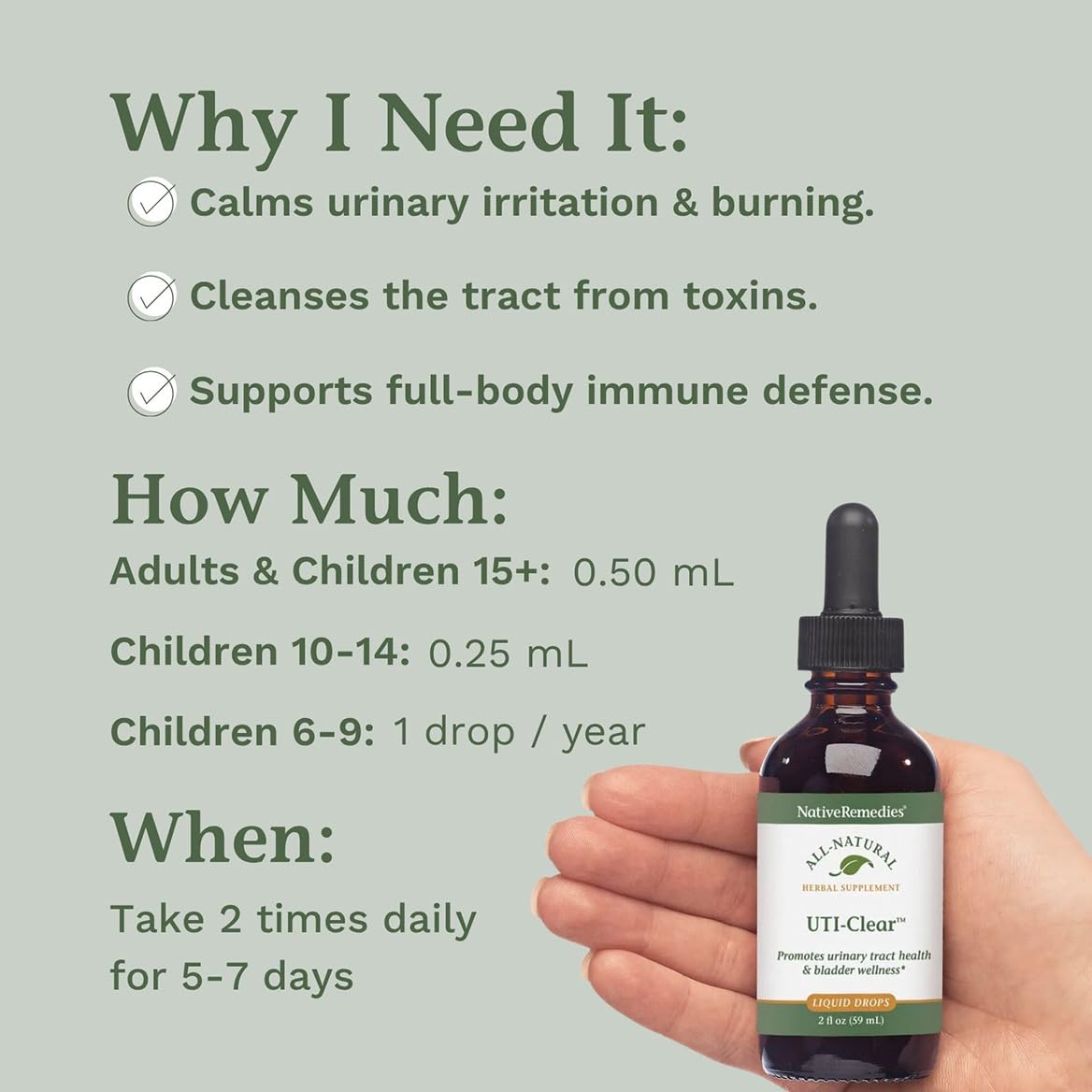 Native Remedies UTI-Clear for Urinary Tract and Bladder Health, 59 ml