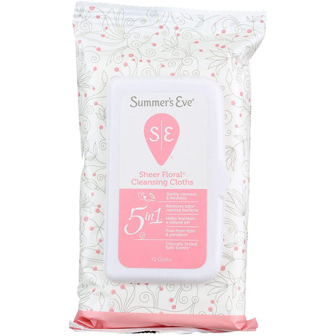 Summers Eve Cleansing Cloths 32 Count Sheer Floral