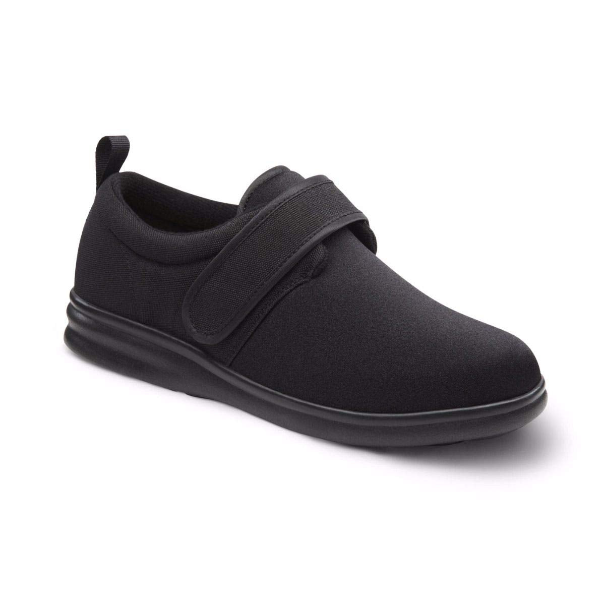 Dr. Comfort Carter Mens Diabetic Shoes-Stretchable & Washable Therapeutic Shoes-Adjustable-Easy Slip on Footwear, Black-10 Wide