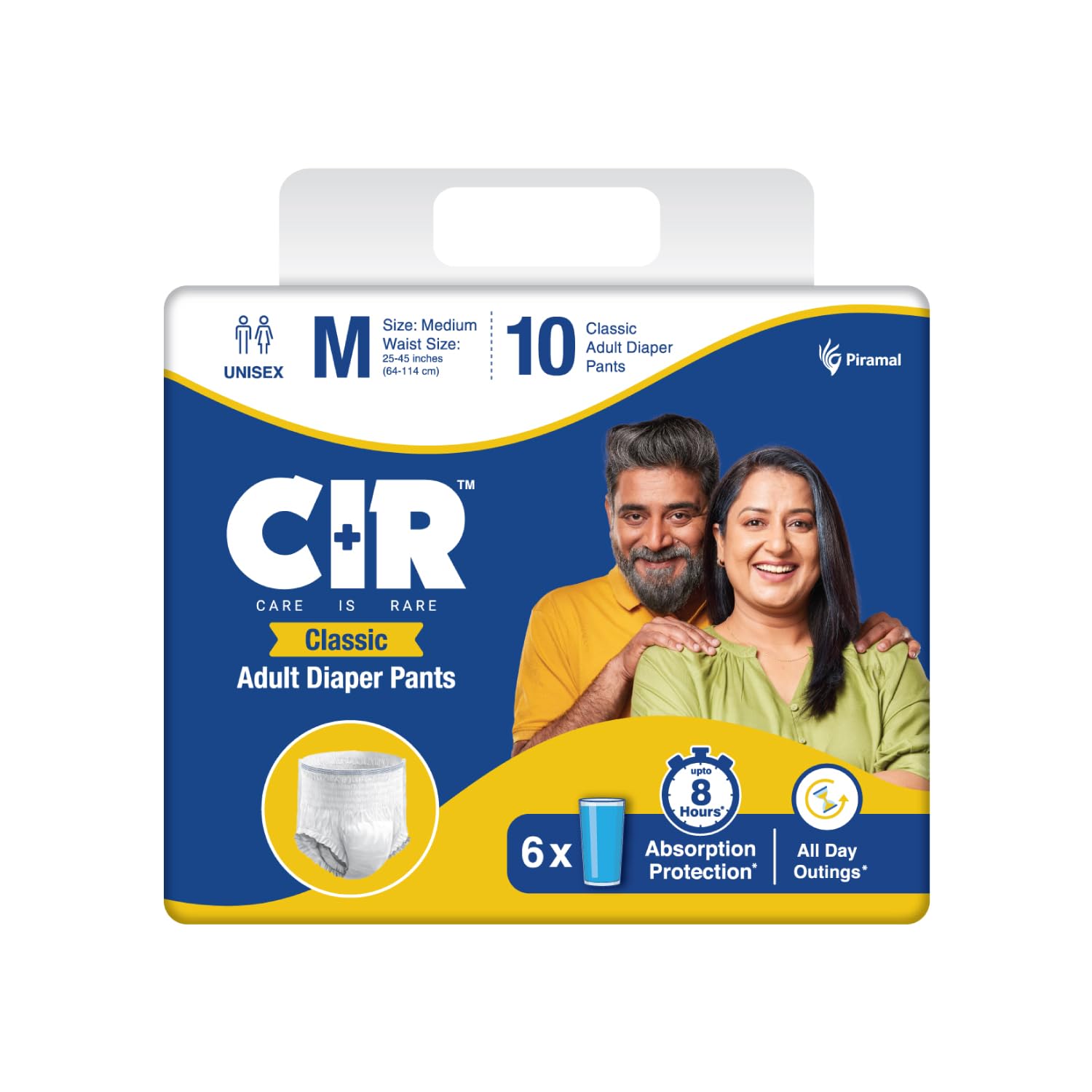 Cir Classic Adult Diaper Pants Style | Adult Diapers M Size (Medium) | Waist Size (64114 Cm | 25 45) | 8 Hour Absorption Pro