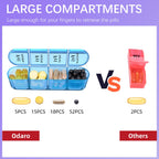 Odaro Weekly Pill Organizer 4 Times a Day, Daily Pill Box 7 Day, Large Travel Pill Case with 28 Compartment to Hold Medicine, Vi