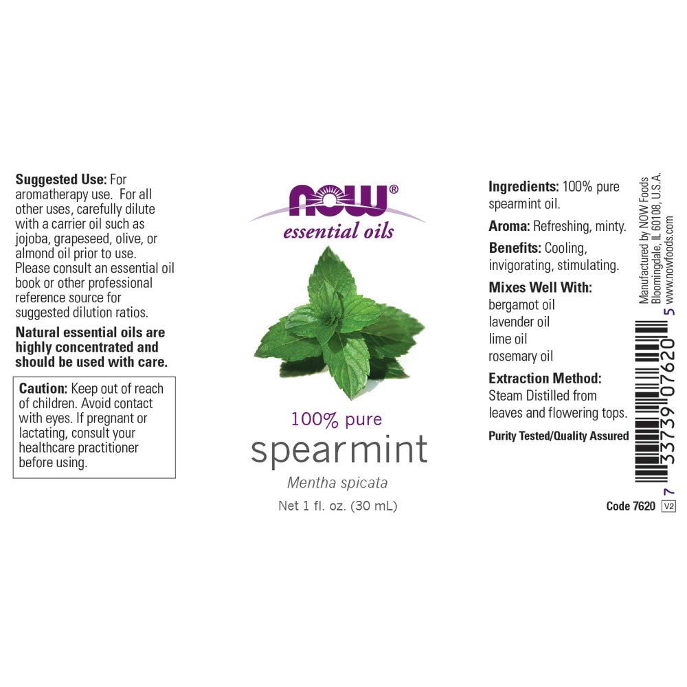 NOW Spearmint Oil, 1-Ounce (Pack Of 2)
