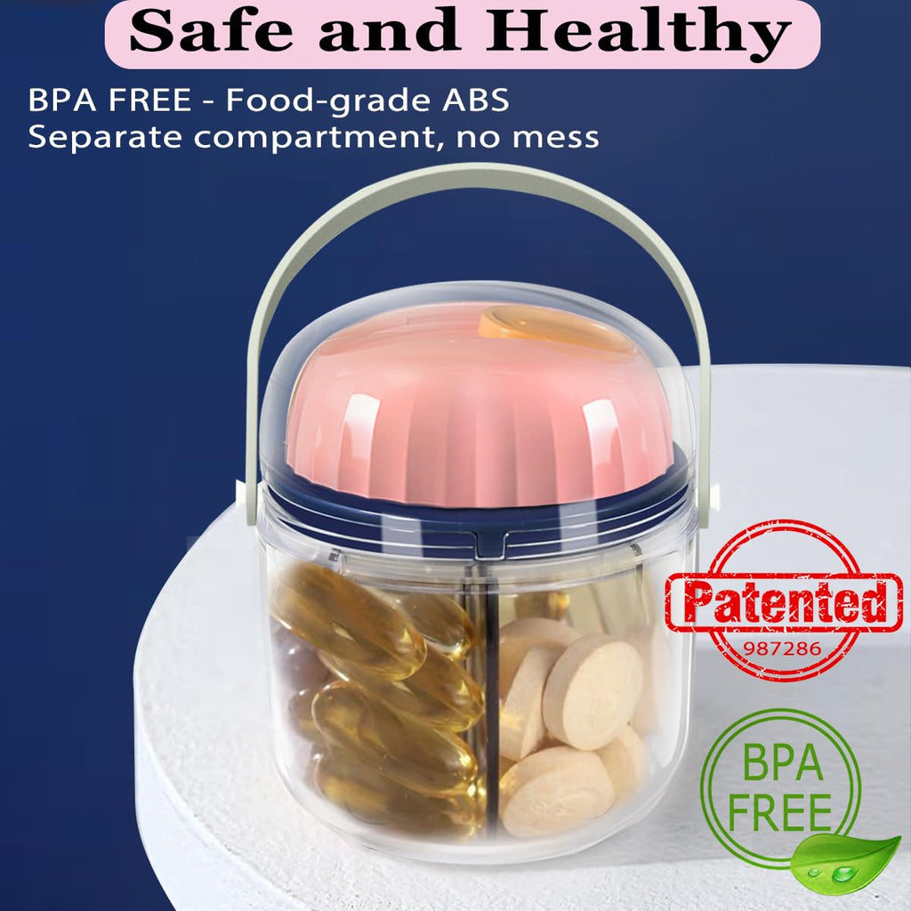Portable Pill Box, GloDeals Weekly Pill Organizer 7-Day Travel Medicine Organizer BPA Free Moisture Proof Portable Medicine Cont