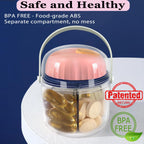 Portable Pill Box, GloDeals Weekly Pill Organizer 7-Day Travel Medicine Organizer BPA Free Moisture Proof Portable Medicine Cont