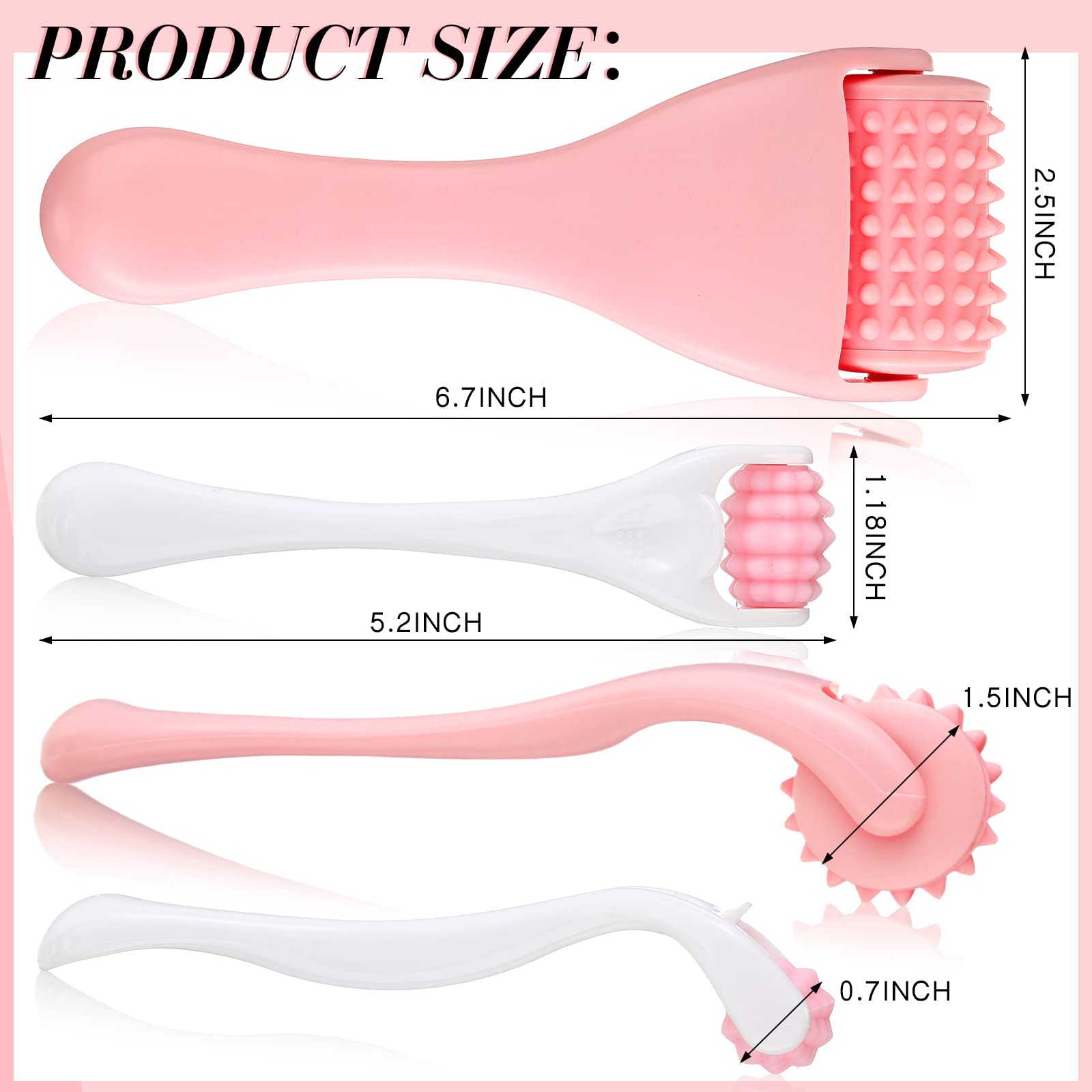Tondiamo 2 Pcs Muscle Roller Stick Fascia Body Cellulite Face Muscle Massage Roller Manual Massage Tools for Muscles Relief Neck